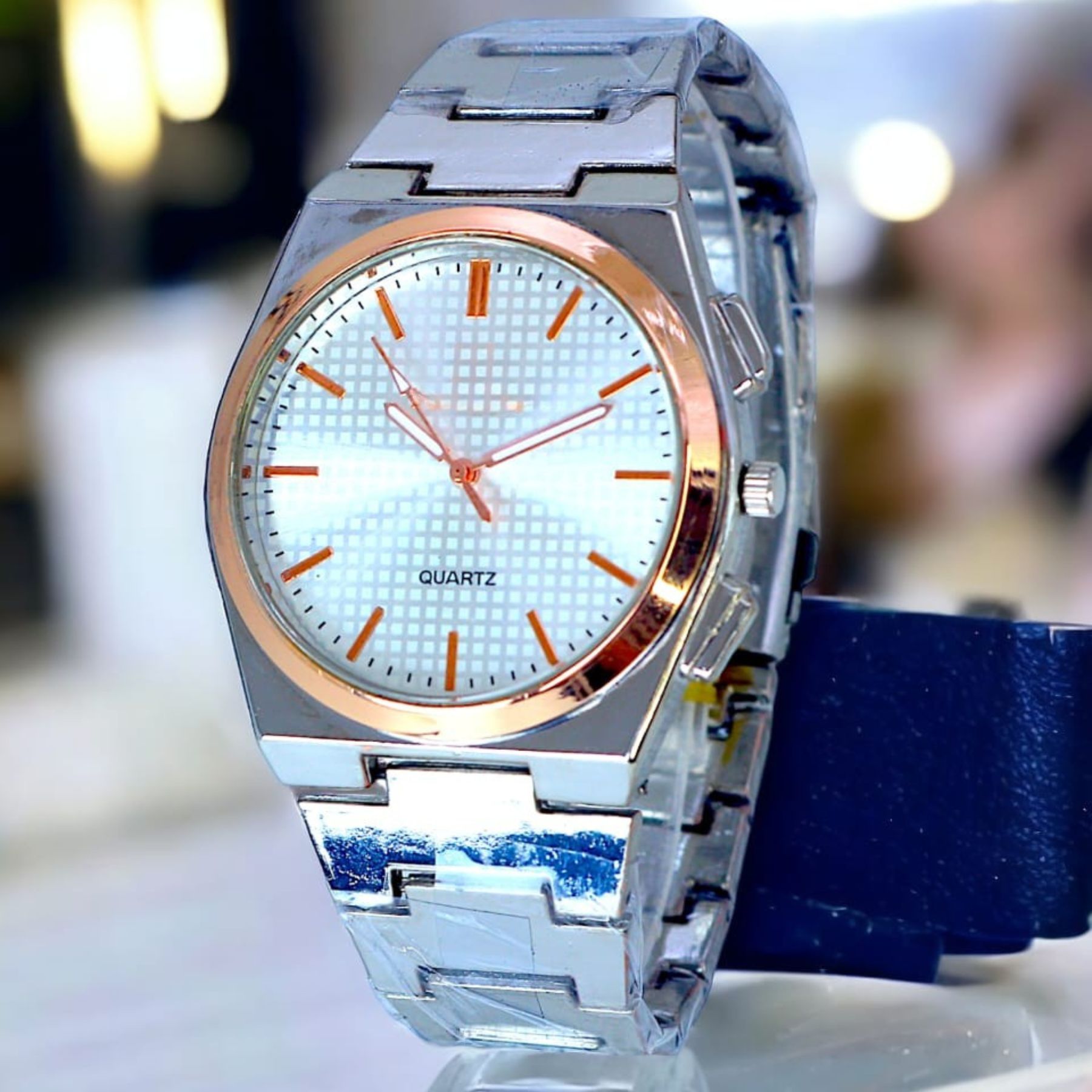 Bin-b Nautilus Watch for Men Stainless Steel Strap Quartz Watch Business and Ultra Thin Style Multiple Colors
