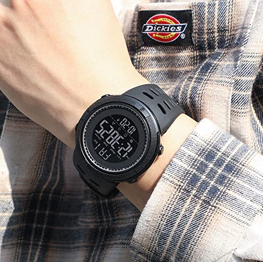 Mens Sports Watch Outdoor Sports Watches Multifunction Digital LED Military Dual Time Back Light Stopwatch Waterproof Wristwatches for Man.