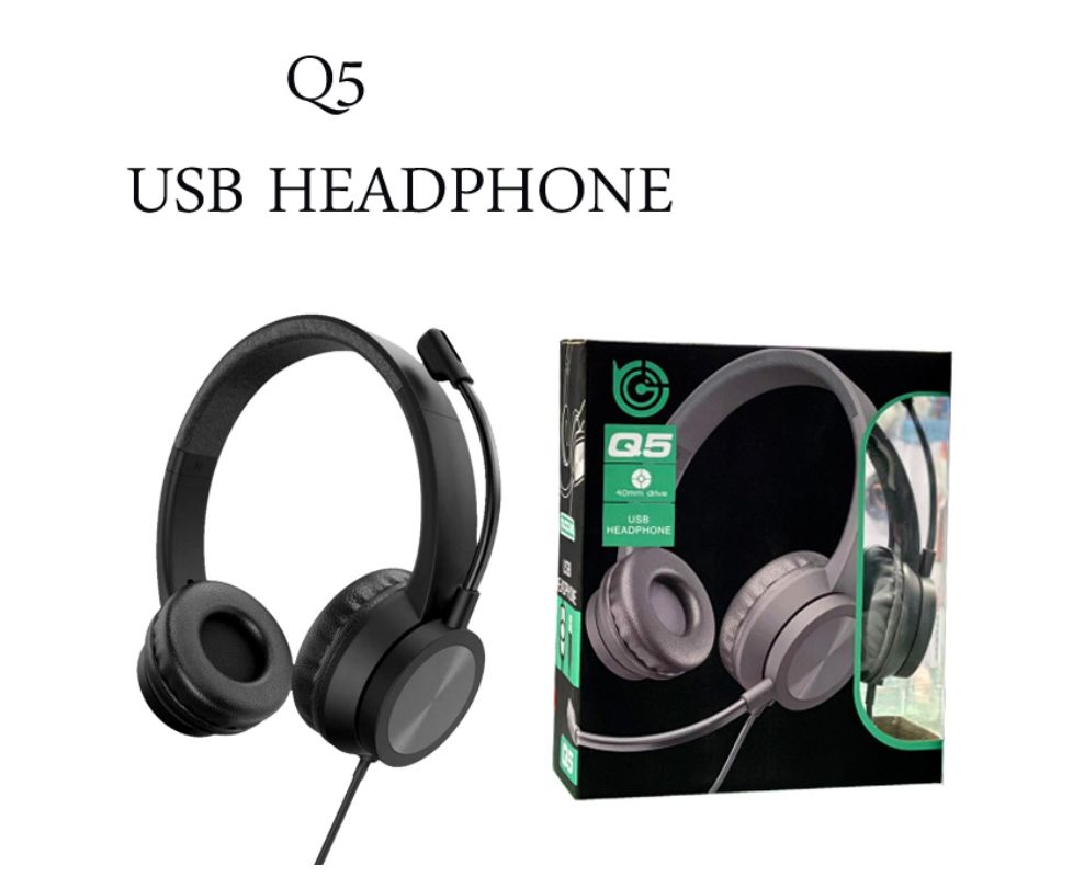 TUCCI Q5 Wired Usb Headphone With Microphone Best For Call Center/Music/Movies High Quality Sound