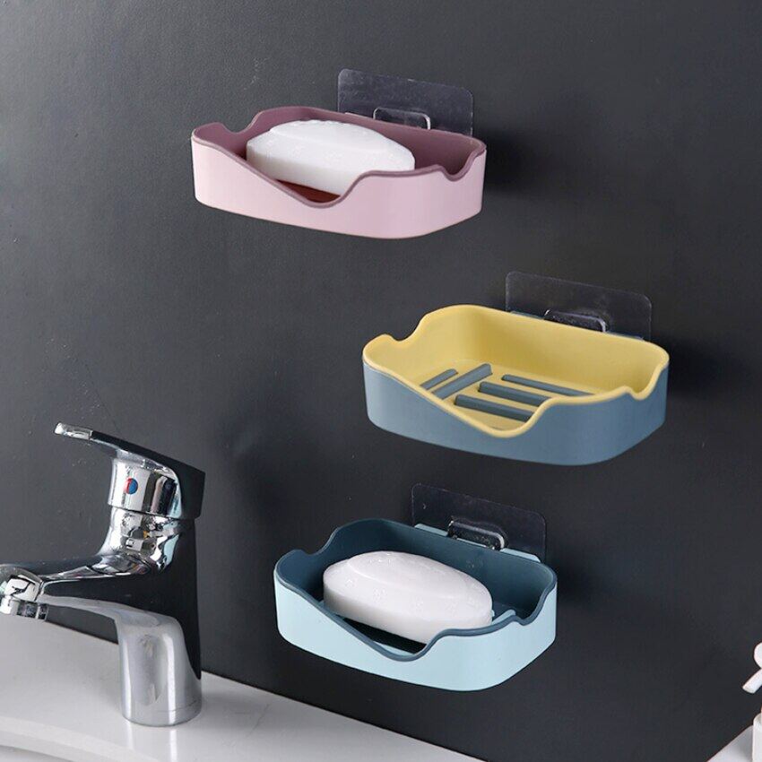 Doublelayer Soap Box Drain Rack Perforationfree Wall Hanging For