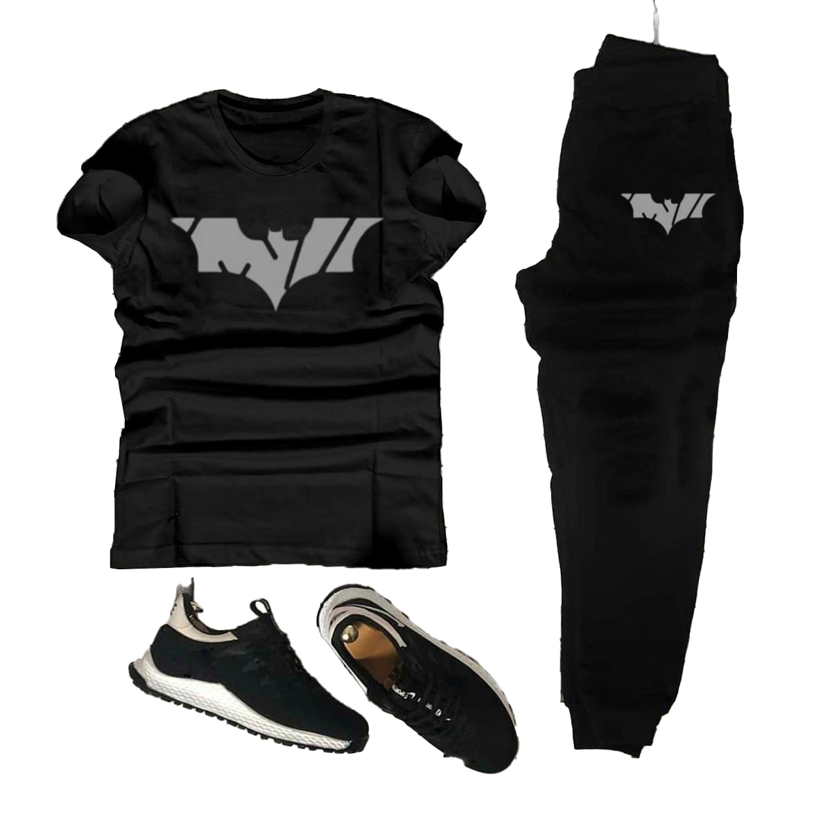 Black Batman printed summer tracksuit for men round neck half sleeves tshirt&trouser for men& boys best article of summer collection