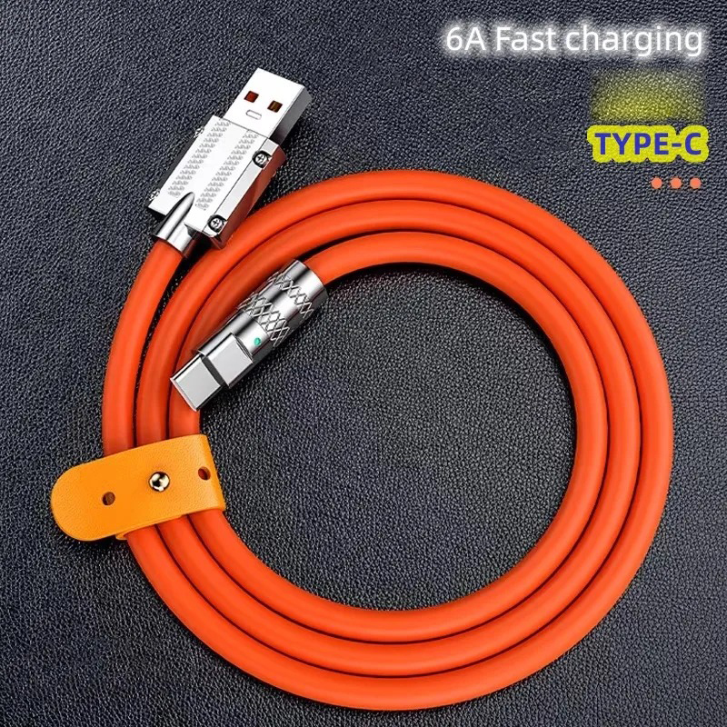 3 In 1 Super Fast Charging Cable Silicone Type C Micro And Lightning 120w Usb Cable Zinc Metal Alloy Mobile Phone Data Cable For Mobile