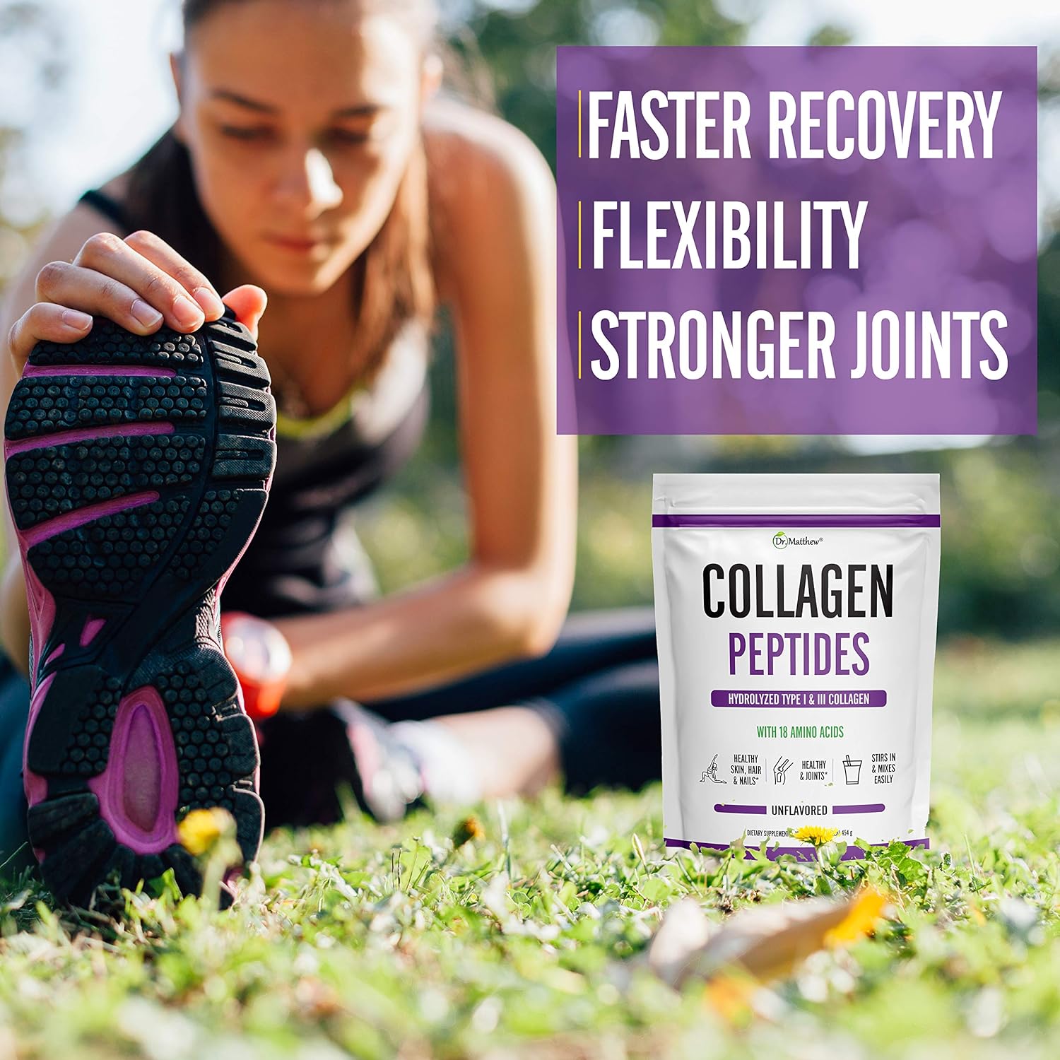 Collagen Protein Powder. Grass Fed Collagen Powder for Women & Men. Hydrolyzed Collagen Peptides Powder Unflavored. Quick Dissolve Collagen Peptides. Collagen for Joints, Hair Growth, Weight Loss. 454gm