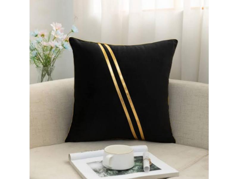 Black and Golden laser work Cushion covers velvet fabric standard size 16 by 16 inches