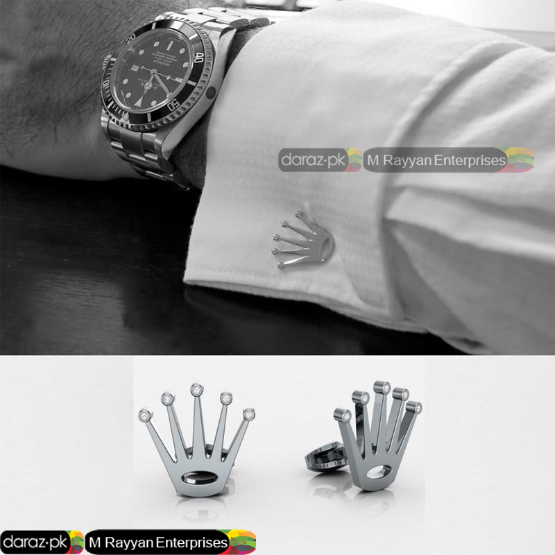 Modern Premium High Quality Crown Cufflinks Studs - Shirt Accessories