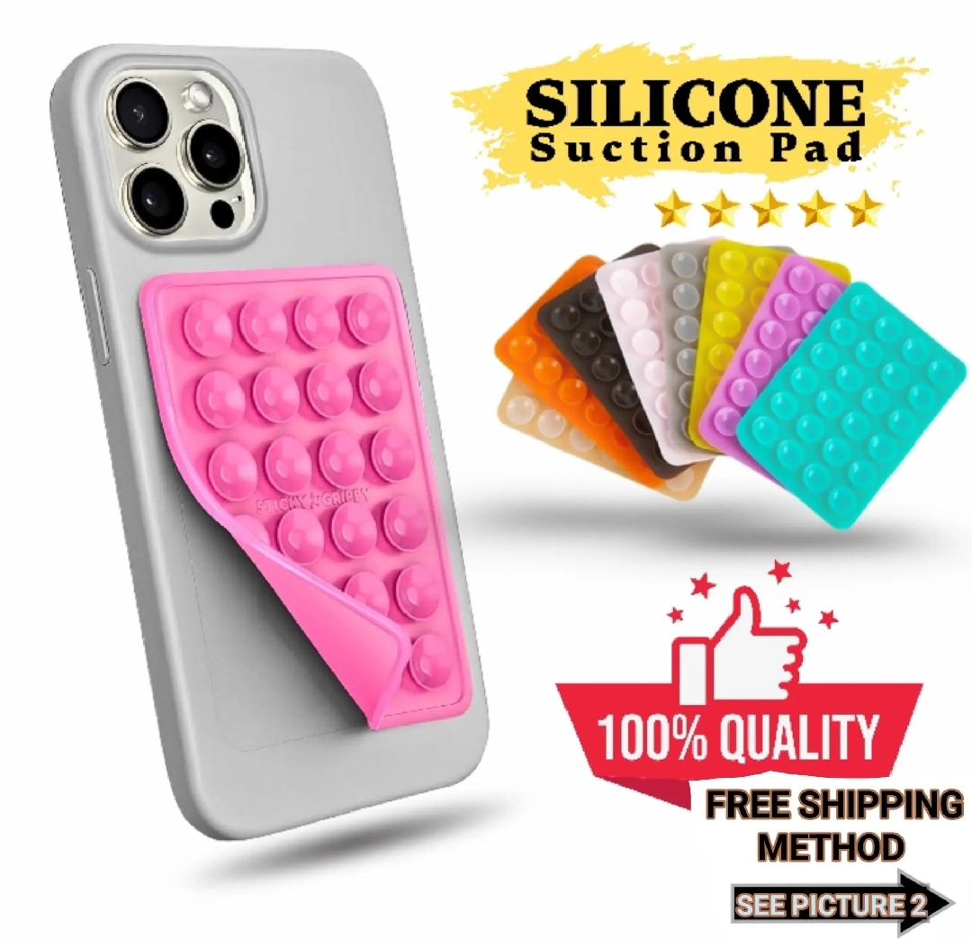 Silicon Suction Pad Phone Holder Self-Adhesive Rubber Suction Mobile Holder Silicone Suction Phone Case - Suction Cup Phone Holder | Sticky Phone Grip Mount With 24 Suction Cups | Anti-Slip Suction Phone Case Mount For Shower mirror Silicone Mobile Stand