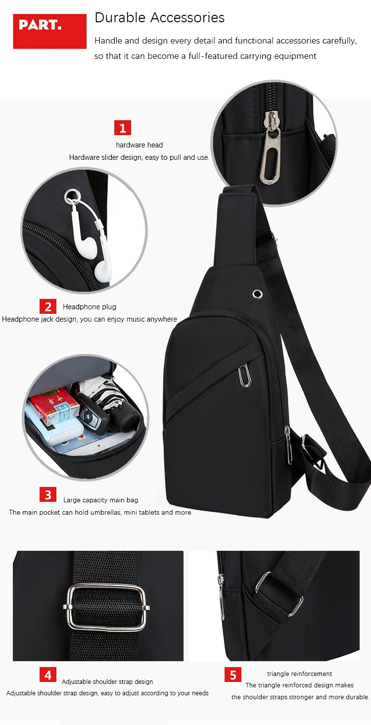 New Casual Crossbody Sling Bag with Multiple Compartments and Multi-Functional Belt Design for Men