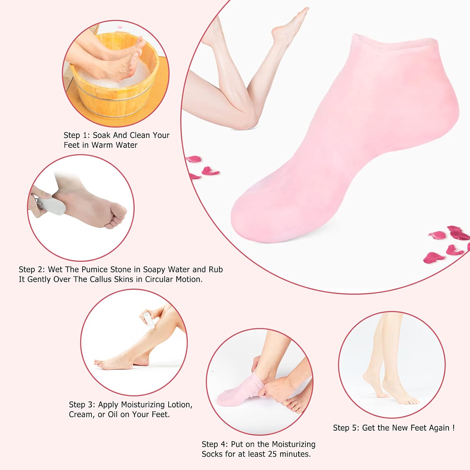 Silicone Moisturizing Gel Heel Socks – Unisex Foot Care and Comfort
