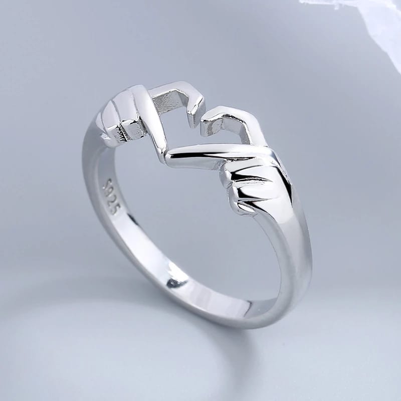 Order Studio Presenting Love Heart Making Finger For Male and Female \ Adjustable Ring \ Silver Ring