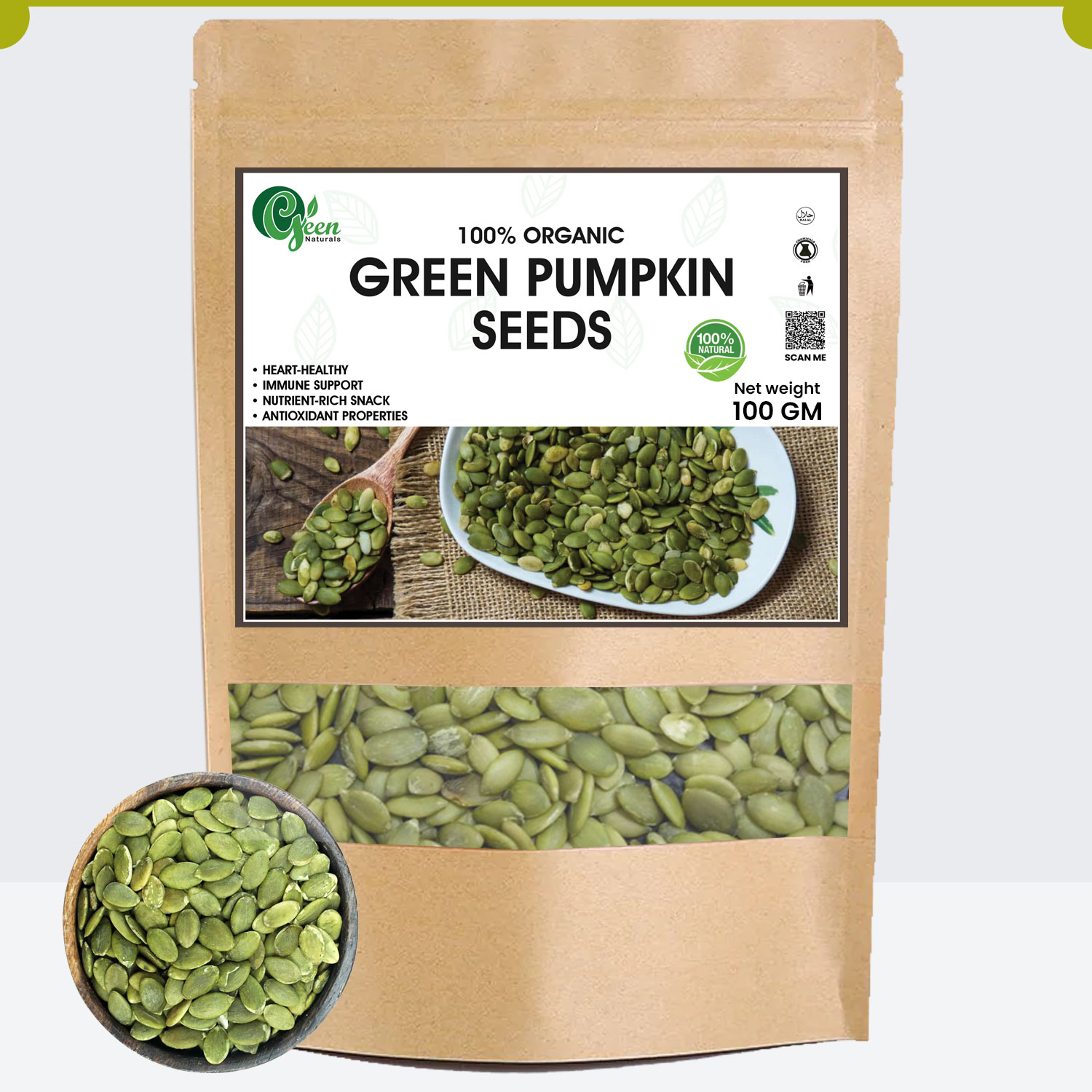 Green Pumpkin Seeds Without Shell Kadu K Beej Unshelled Pumpkin