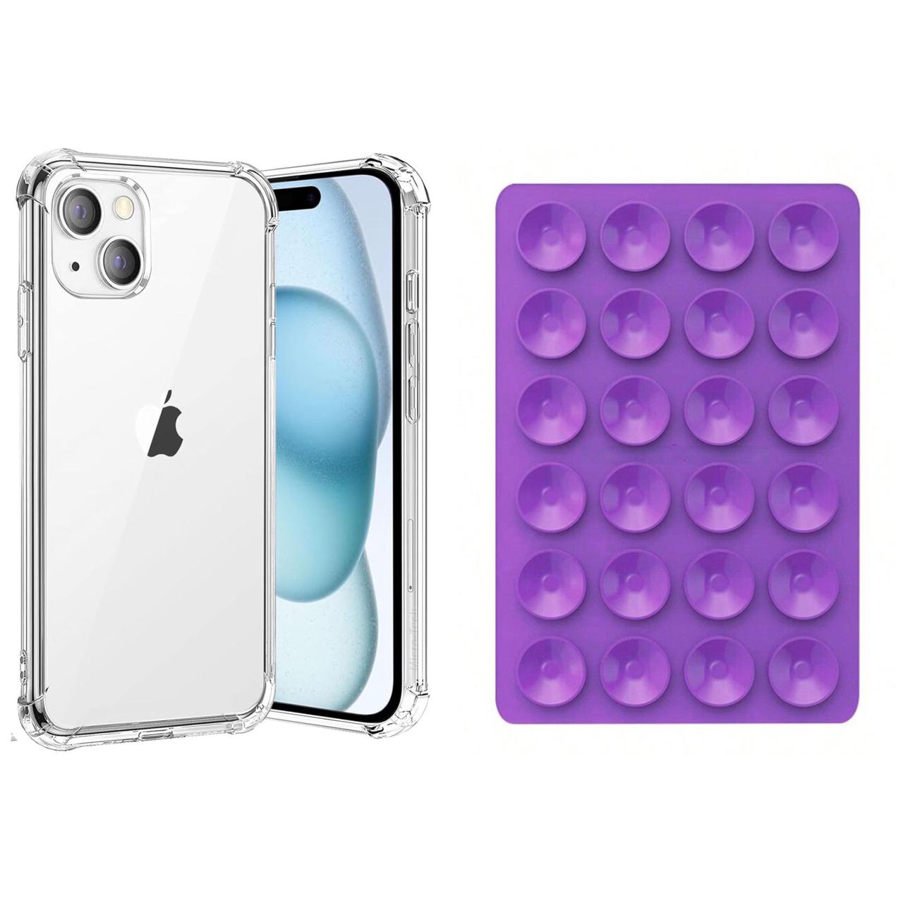 Jelly Case And Silicone Suction Pad For iP 16ProMax, 16Pro, 16, 15ProMax, 15Pro, 15, 14ProMax, 14Pro, 14, 13ProMax, 13Pro, 13, 12ProMax, 12Pro, 12, 11ProMax, 11Pro, 11, Xmax, X/XS Shock proof Jelly Case For iP And Phone Holder Premium Quailty