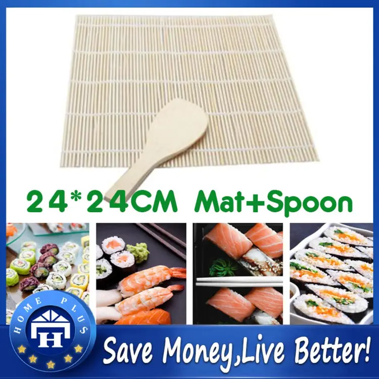 Sushi Maker Kit Rice Roll Bamboo Mat Paddle Spoon Kitchen Tool For