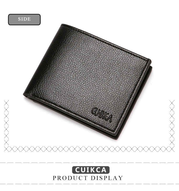 CUIKCA Premium Men's Leather Wallet - Imported Original Bifold Business Purse with Zipper Coin Pocket, 2 Cash Compartments & 4 Card Slots - Durable High-Quality Male Fashion Pocketbook Gift - Elegant Black & Brown Genuine Texture