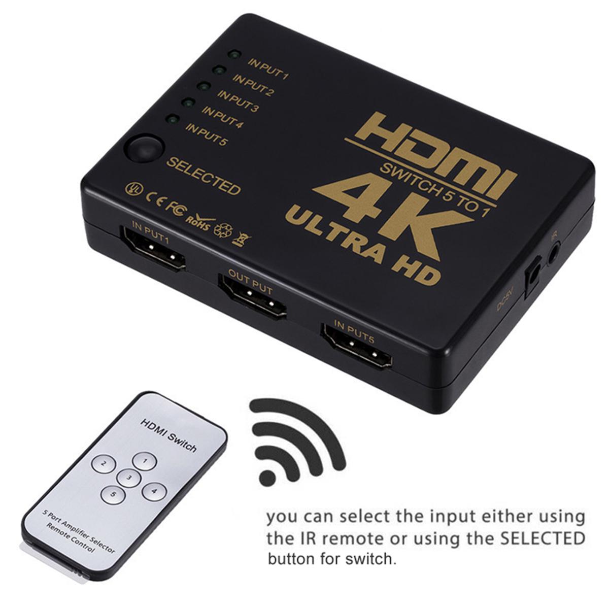 HDMI Switch Splitter 5 in 1 Out Ultra HD 4K Switcher with Remote Control at  Rs 399, HDMI Switcher in New Delhi