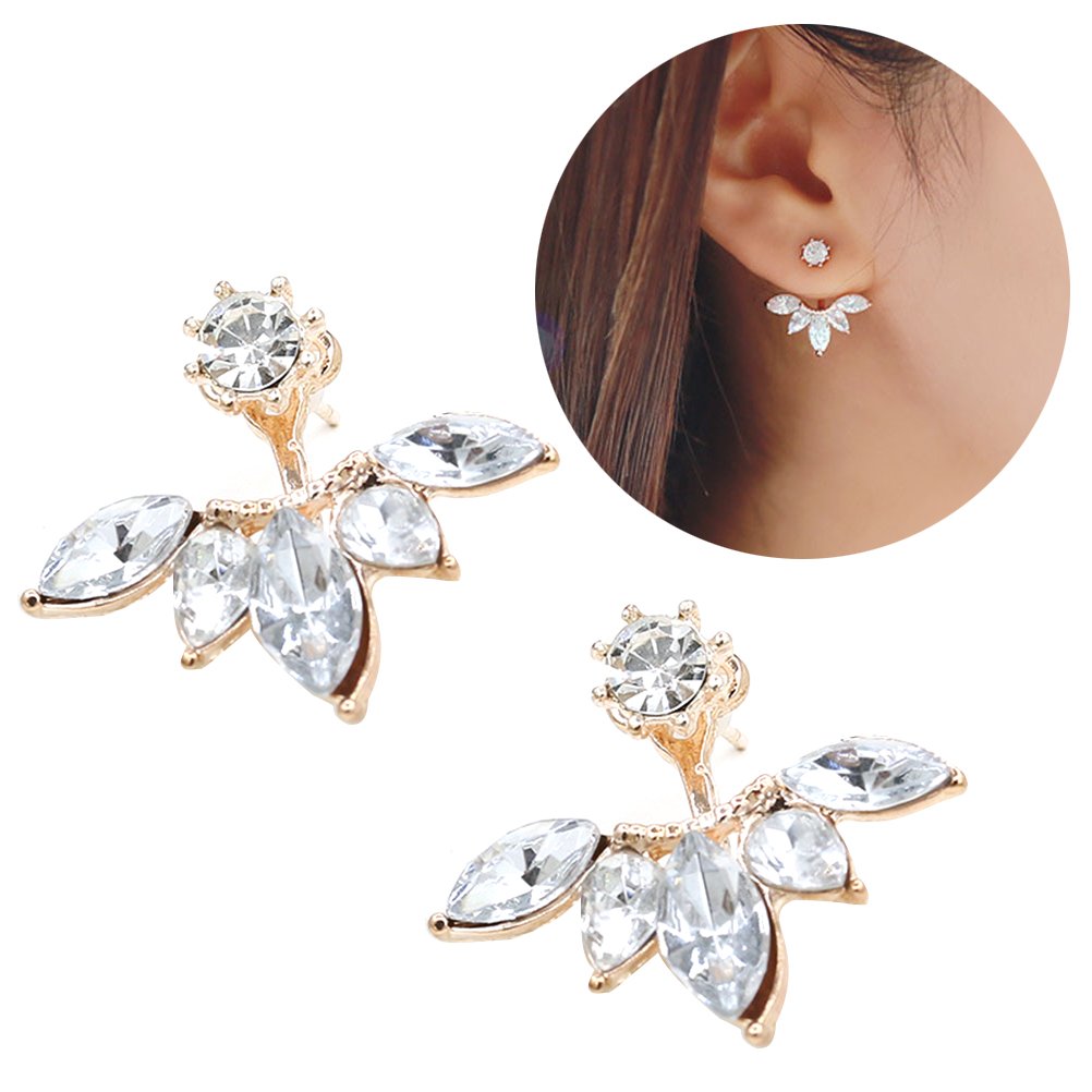 Trendy Jewelry Zircon daisies up and down under the ear hanging earrings