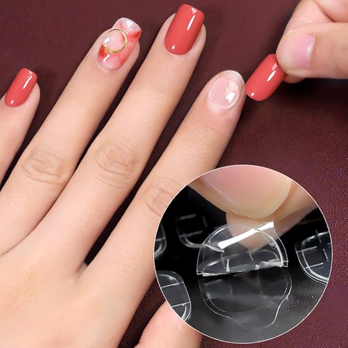 240pcs / 10 Sheets Fake Nails Nail Jelly Glue Double Sided False Nail Art Adhesive Tape Glue Sticker Fake Nail Glue Super Viscous Artificial Nails Glue