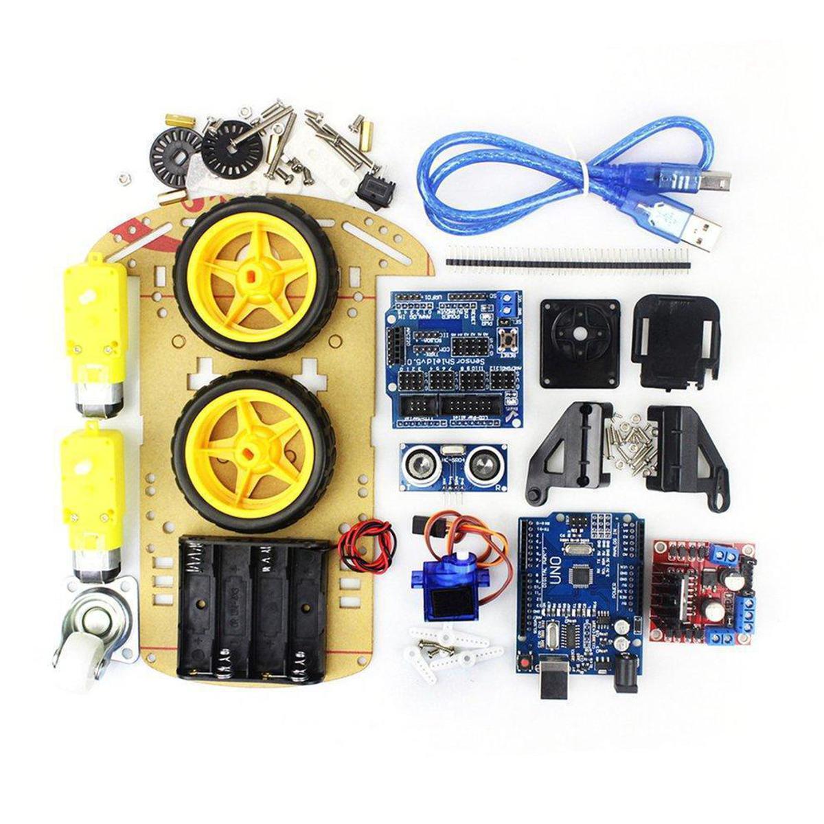 2WD Robotic Car Kit, UNO Smart Remote Control Car Chassis Kit For Arduino/MCU