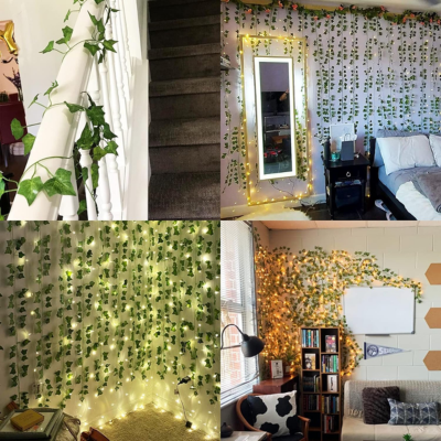 8ft Artificial Money & Ivy Plant Leaf Bails - Fake Plant Vine - Garlands Decore - Pack of 1,2,6 & 12
