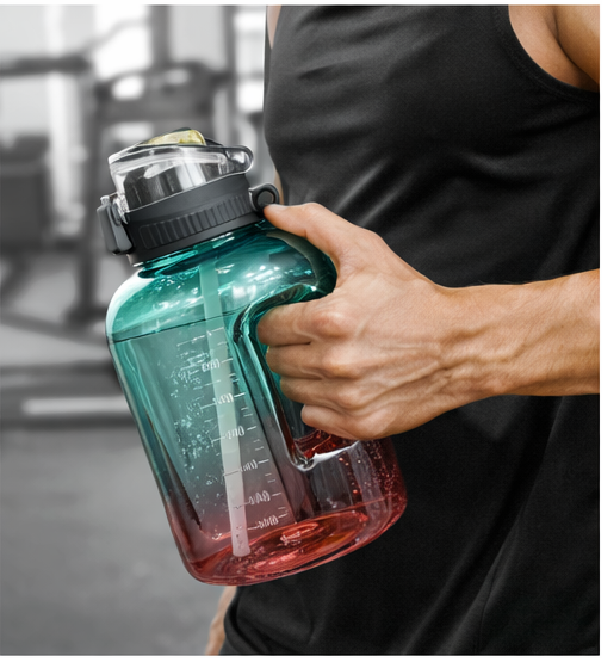 2.5L Large Gym Water Bottle with Straw & Handle  Leakproof BPA-Free Motivational Sports Water Jug  Big Capacity Fitness Bottle for Gym, Workout & Outdoor
