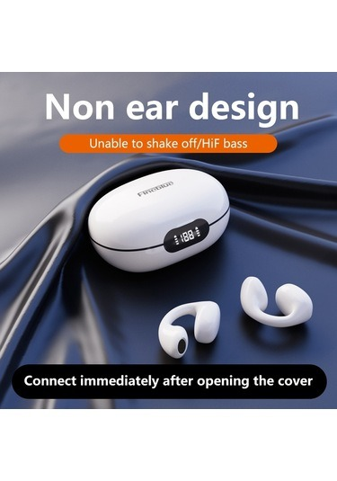 D101 Original Open-Ear Clip Bone Conduction Bluetooth Headphones – Wireless Sports Earbuds with Mic, HiFi Sound, Perfect for Gym & Outdoor Activities