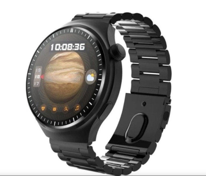 Wearfit Pro HW10 Smartwatch with 360° Resolution AMOLED Screen, GPS, NFC, Heart Rate, Bluetooth, IP68 Water Resistant - Elegant Design