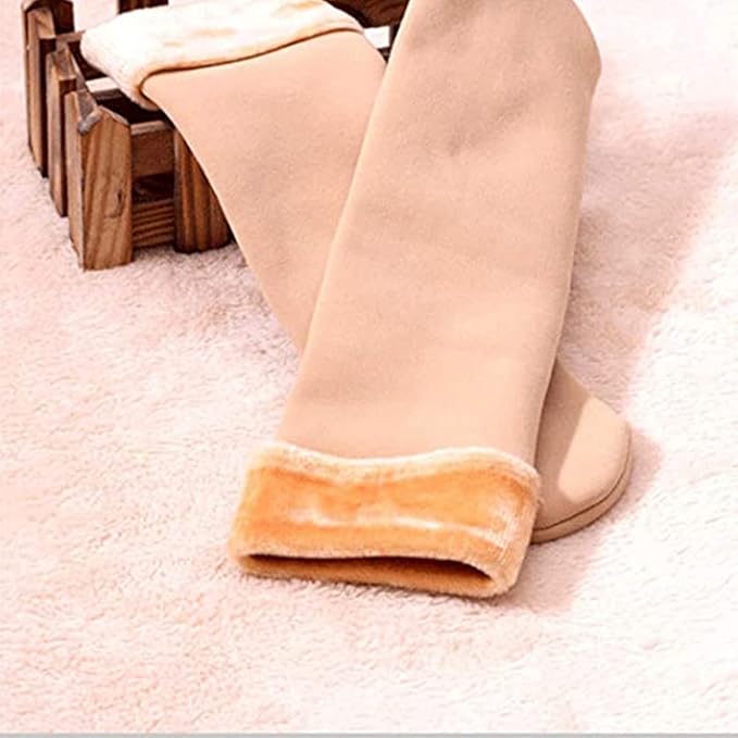 Women Winter Warm Socks Solid Color Comfortable Fleece Thick Stocking Soft Boots Sleeping Sock Female Elasticity Velvet Socks