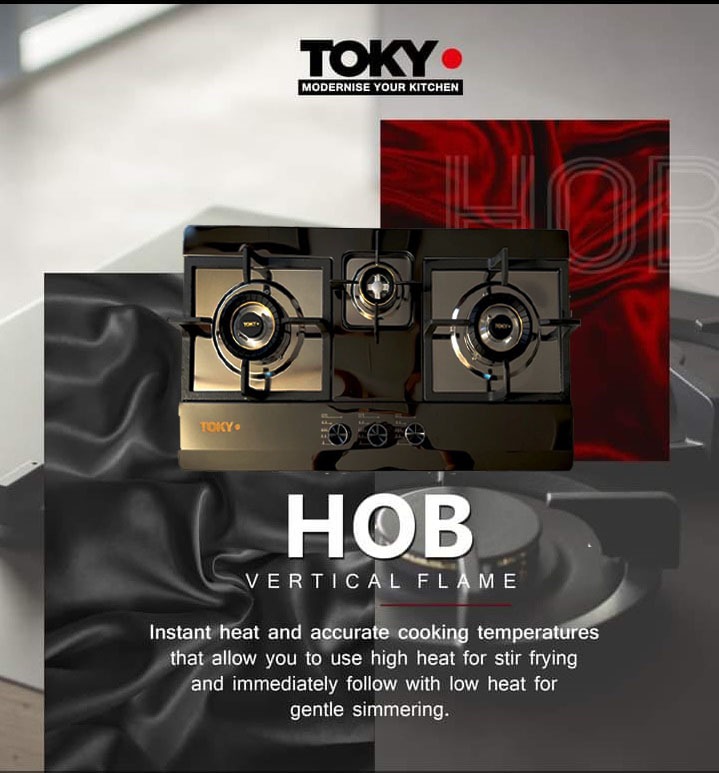 Tokyo Tbh-01 Hob 3 Burner Stainless Steel – BLACK (Imported)