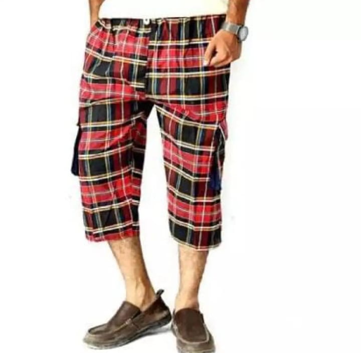 TF Clothing | 01 Pcs | Summer Cotton Quarter Shorts For Men | With Two Side Pockets Only | Multicolor.