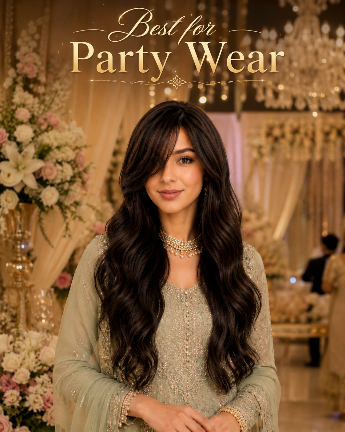 Long Full Head Wig For Women Color Straight Front Bang