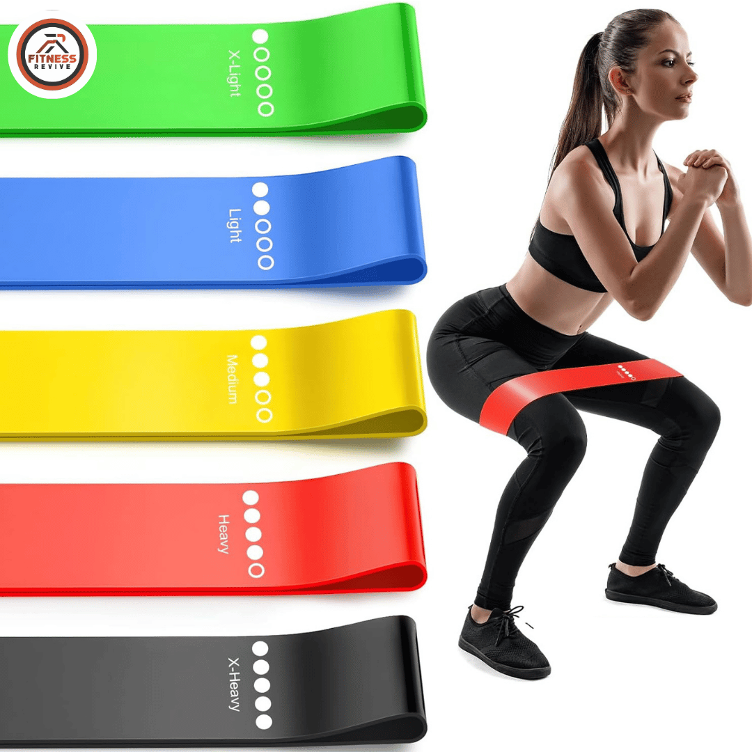 Resistance Loop Band Set of 5 – Elastic Workout Bands for Strength Training, Weight Loss, Yoga, Pilates & Home Fitness | Beginner to Advanced | Mini Exercise Bands (Set of 5)