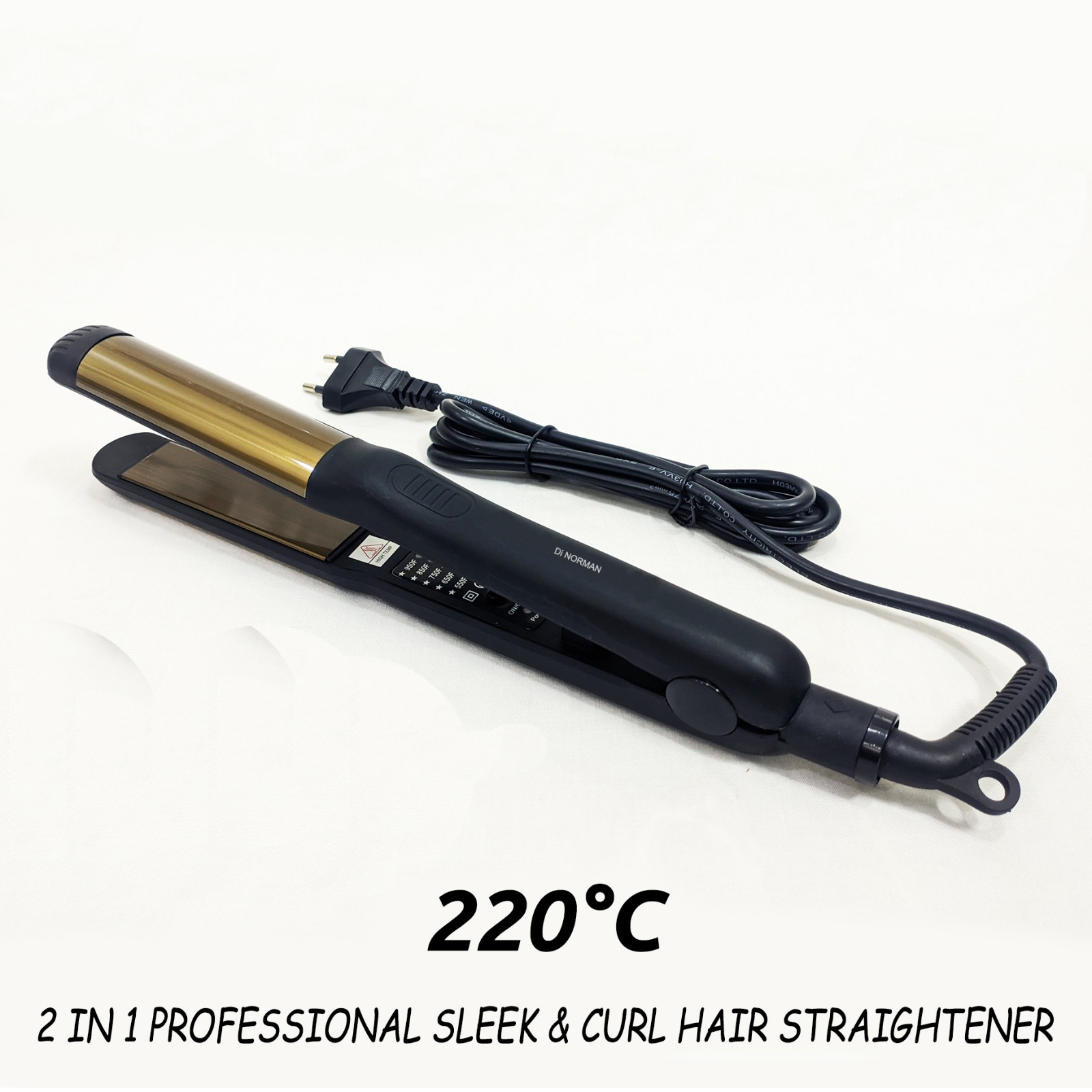 TrendHub Hair Straightener and Curler 220°C - Fast Heating Ceramic Coated Plates - Anti-Frizz HairAccessories For Girls - Curling, Rolling & Waves 2in1 Straightener - Long-Lasting Shine, Safe & Easy Hair Styler for Women & Salon