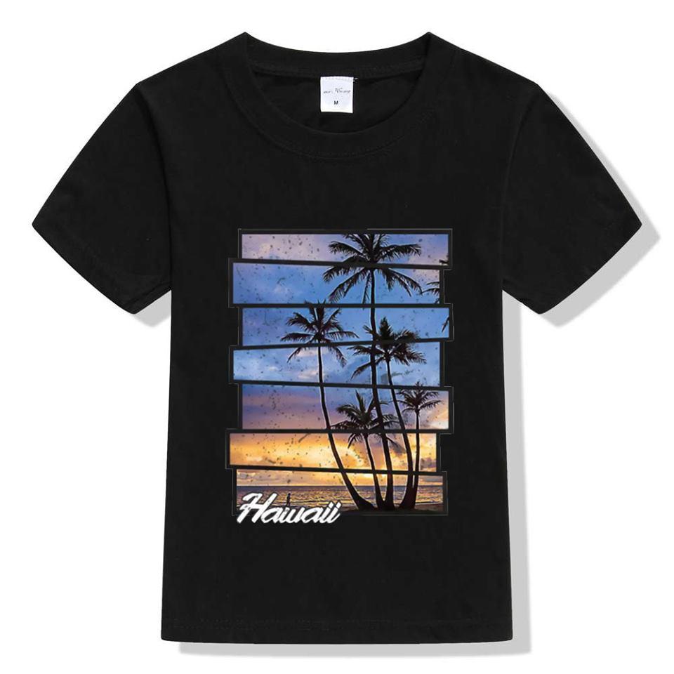 Bindas Collection1 Pc Summer Digital Beach Hawaii Printed Tshirt For Boys / Kids