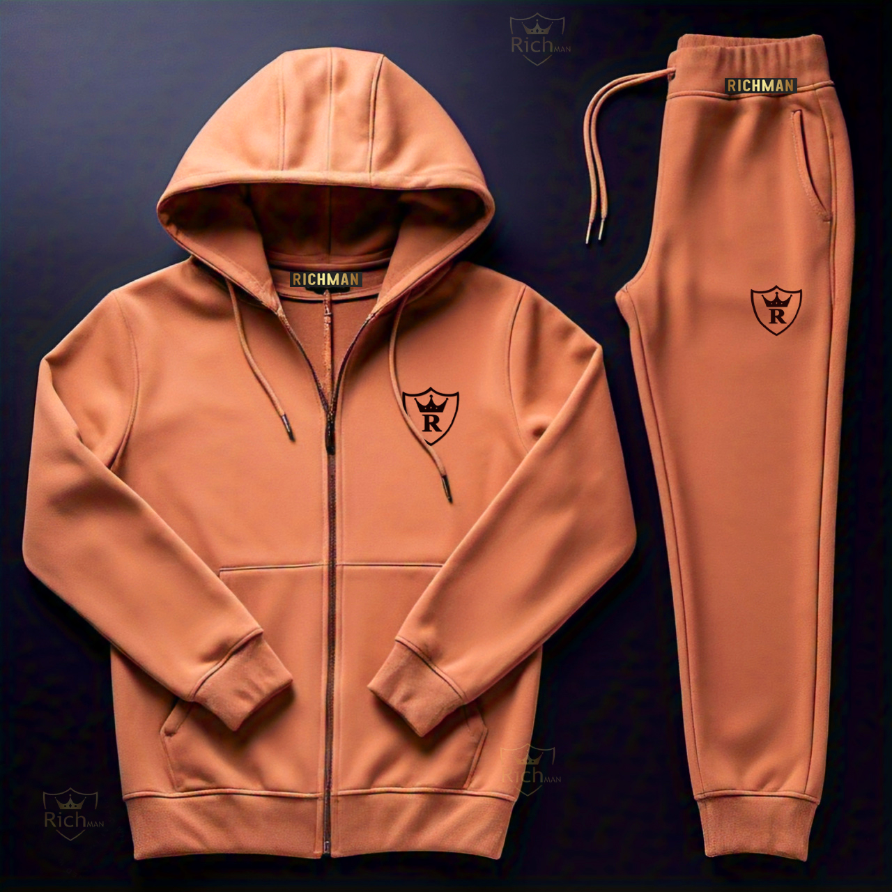 Winter Warmth Richman Tracksuit: Hoodie and Trouser for Men and Boys