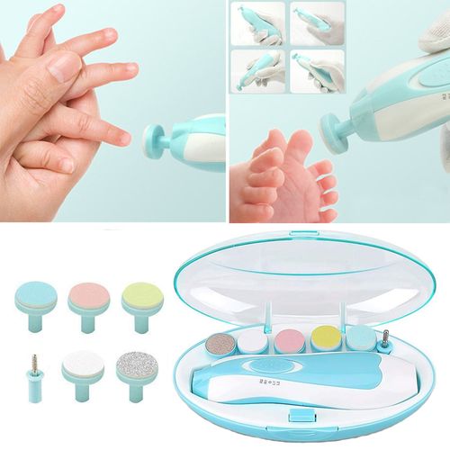 6 in 1 Baby Nail Trimmer Portable Electric Baby Manicure Pedicure Nail Clippers Infant Newborn Baby Nail Cutter with LED Light
