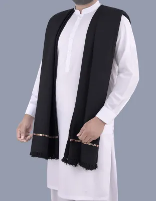 Kashmiri Dhussa Shawl For Men Wool Shawls Warm Shawl Winter Shawl Chader  White -Black-Brown