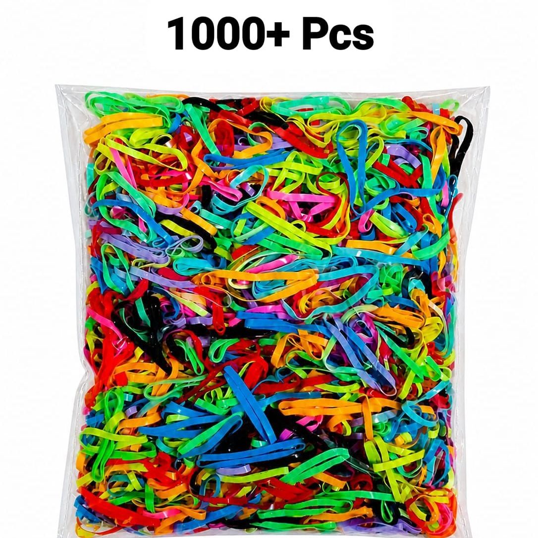 1000 pieces Rubber band multicolor Elastic Hair Bands Premium Quality Rubber band Hair ring Ponytail Hair Ties Rope Holder Hair Accessories