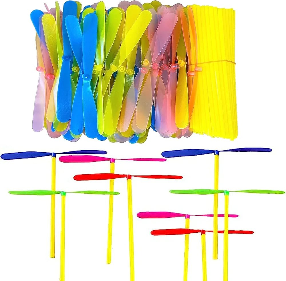 10/20/100pcs Novelty Plastic Bamboo Dragonfly Propeller Outdoor Classic Toy Kid Gift Rotating Flying Arrow Multicolor Random Color