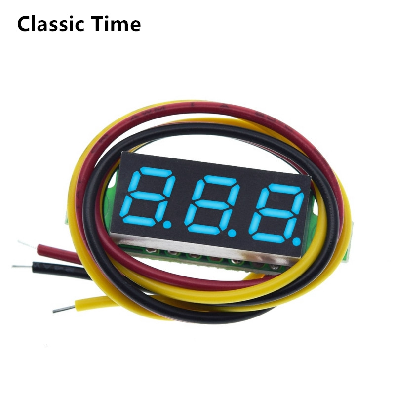 0 28 Inch DC 0 100V 3 Wire Mini Gauge Voltage Meter Voltmeter LED