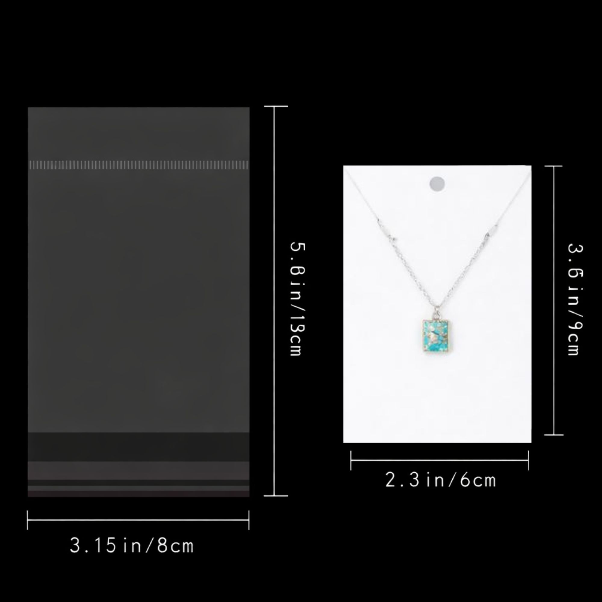 150 Self Adhesive Bags + 150 Jewelry Display Cards 💍 | Transparent Packing Pouches with Earring/Necklace Display Cards | Small Business Packaging Set