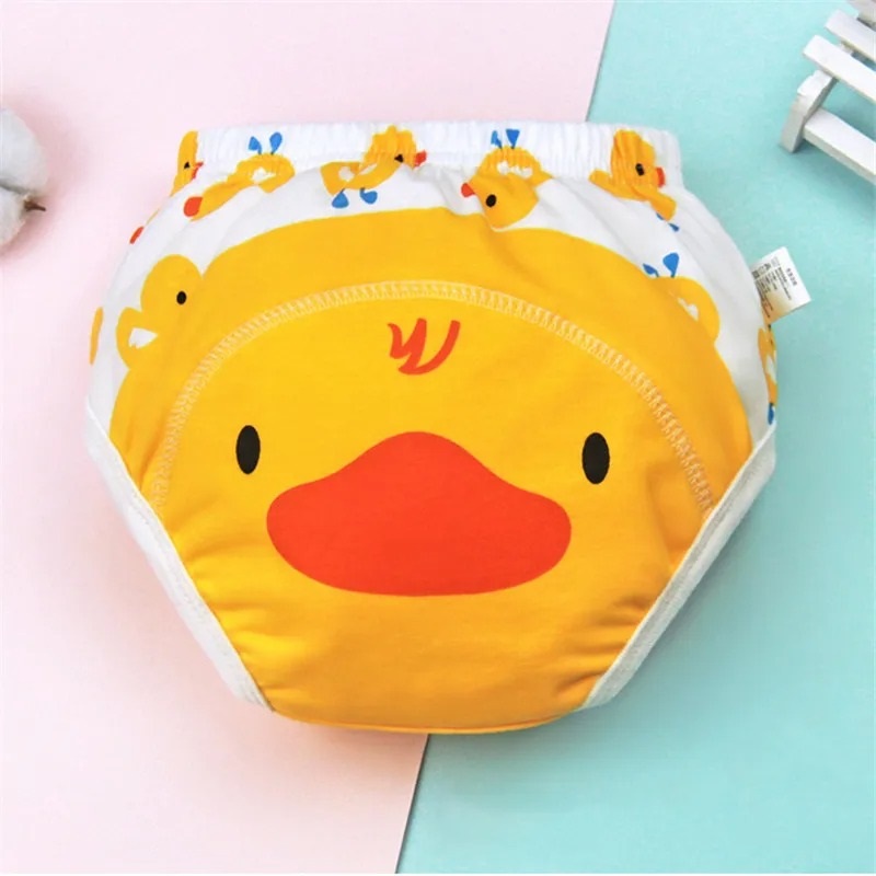 1 Pcs Baby Washable 6 Layers Baby Cloth Diaper Reusable Cotton Elastic Waist Cloth Diapers 0-18KG Nappy learning pants (Random colors)