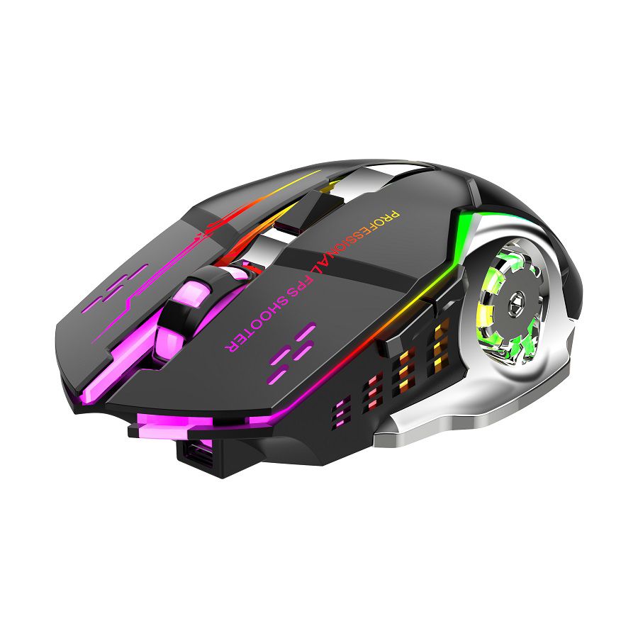 PRO WIRELESS GAMING MOUSE 6D 2.4GHZ+BLUETOOH DUAL MODE RGB RECHARGEABLE LONG BATTERY TIMING