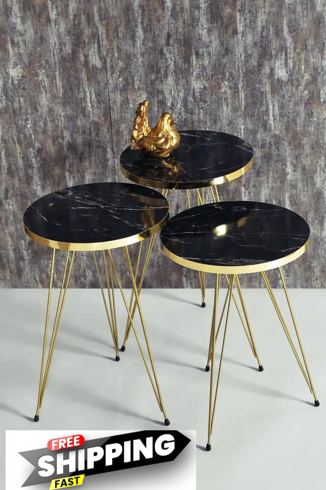 1 Pcs / Set of 3 Round Coffee Table HIGH Gloss Nesting End Tables ...