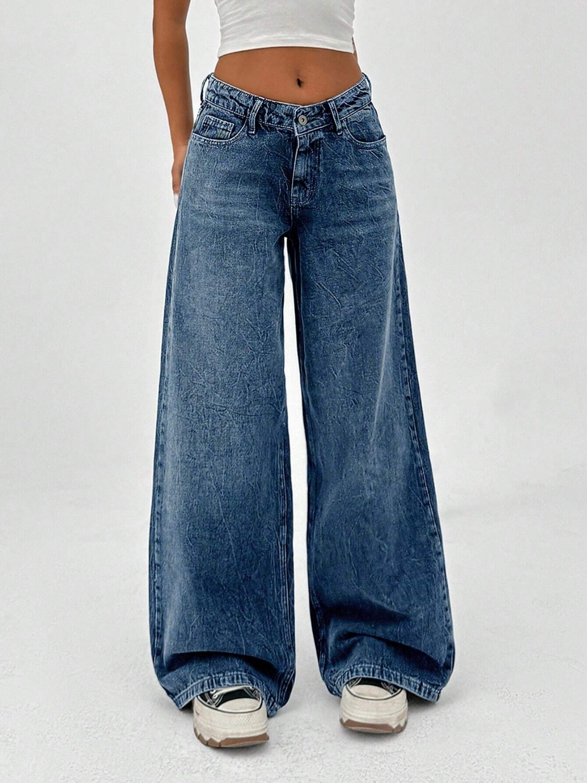 Wide Leg Baggy Relaxed Straight Loose Bottom denim jeans pants for woMen 26 to 46 waist