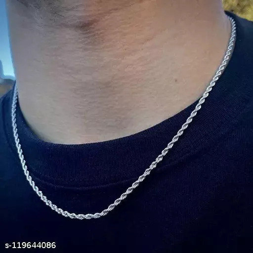Silver rope chain for boys men neck chain silver rope necklace 20 inch