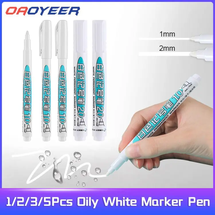 1/3Pcs Oily White Marker Pen Graffiti Pens Waterproof Permanent Gel Pencil  Tire Painting Notebook Tyre Tread Environmental Pen
