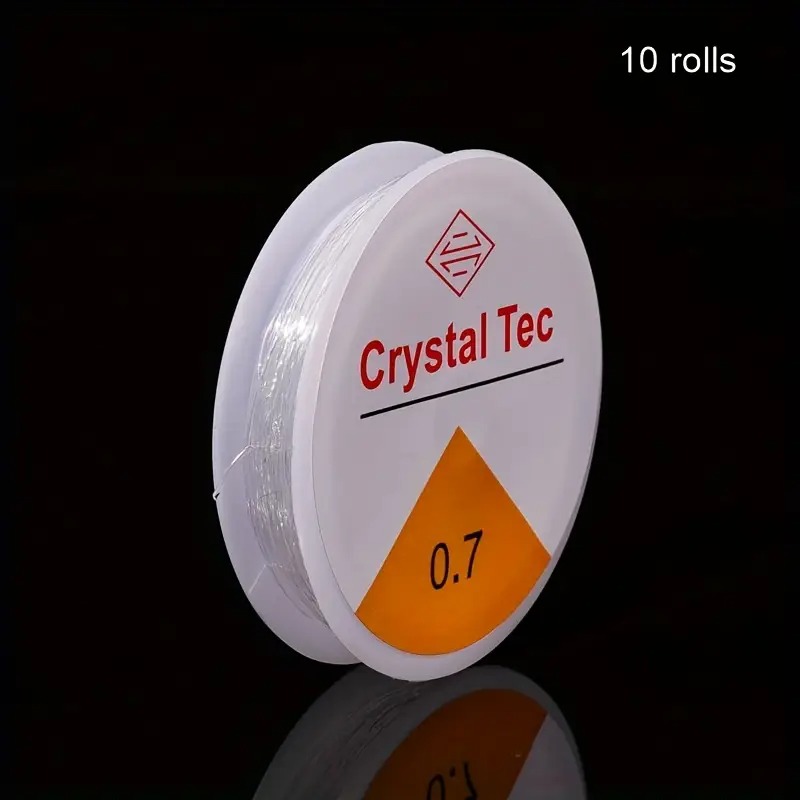 1 Roll Transparent Round Elastic Thread – Crystal White Rope for DIY Beading, Bracelets, Necklaces & Jewelry Accessories | Tawakkal Craft