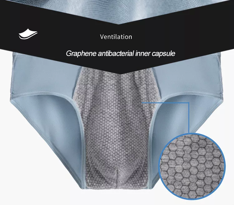 Pack of 3 - Multicolor Men's Graphene Underwear Stretchable Modal Briefs