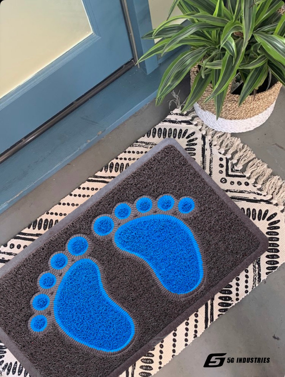 PVC Coil Doormat Foot Design Non Slip Washable Mat