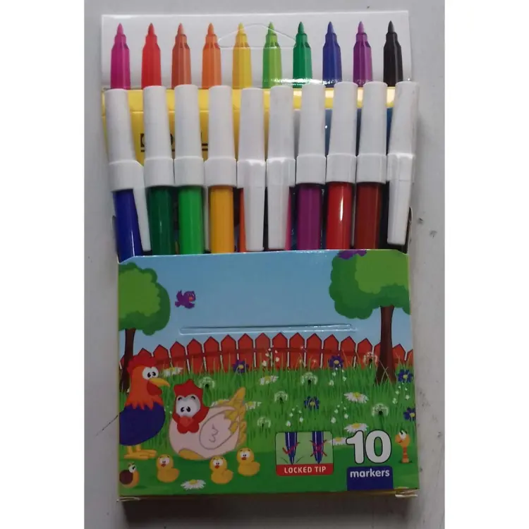 10pcs/set Mixed Color Marker Pen, Simple Drawing Marker For School