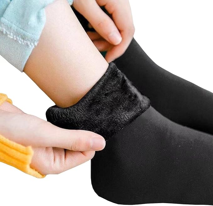 Women Winter Warm Socks Solid Color Comfortable Fleece Thick Stocking Soft Boots Sleeping Sock Female Elasticity Velvet Socks